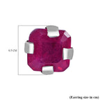 9K White Gold  AA   African Ruby  Earring 1.14 ct,  Gold Wt. 0.25 Gms  1.140  Ct.