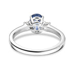 9K White Gold AA Blue Ceylon Sapphire, Lab Grown Diamond GH, SI Solitaire Ring, Gold Wt.3 Gms  1.240  Ct.