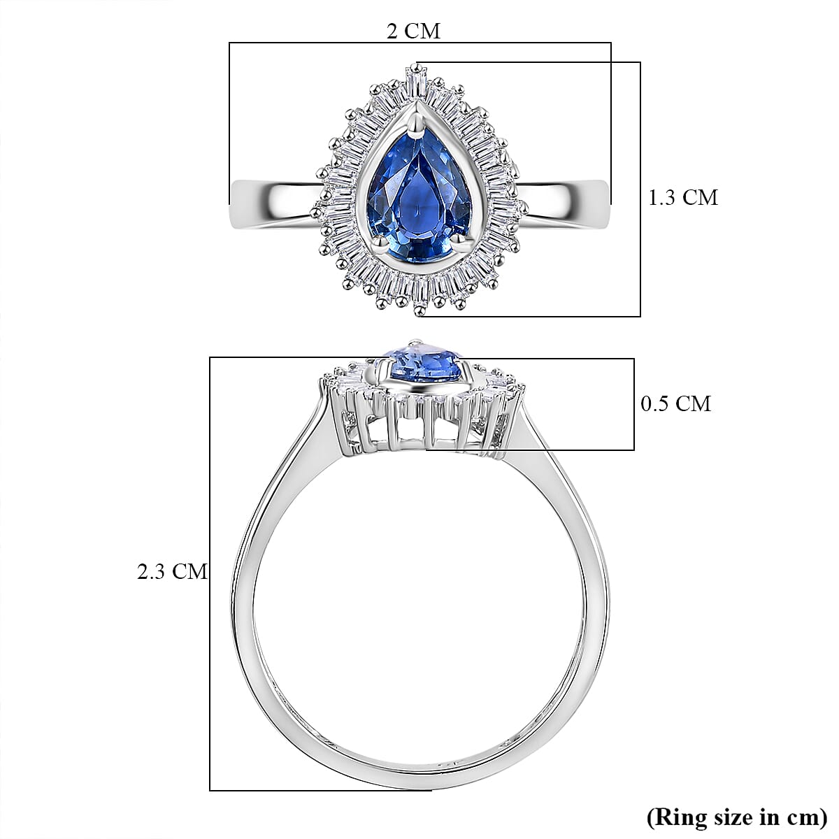 9K White Gold AA Ceylon Sapphire, White Diamond Halo Ring 7876654 6