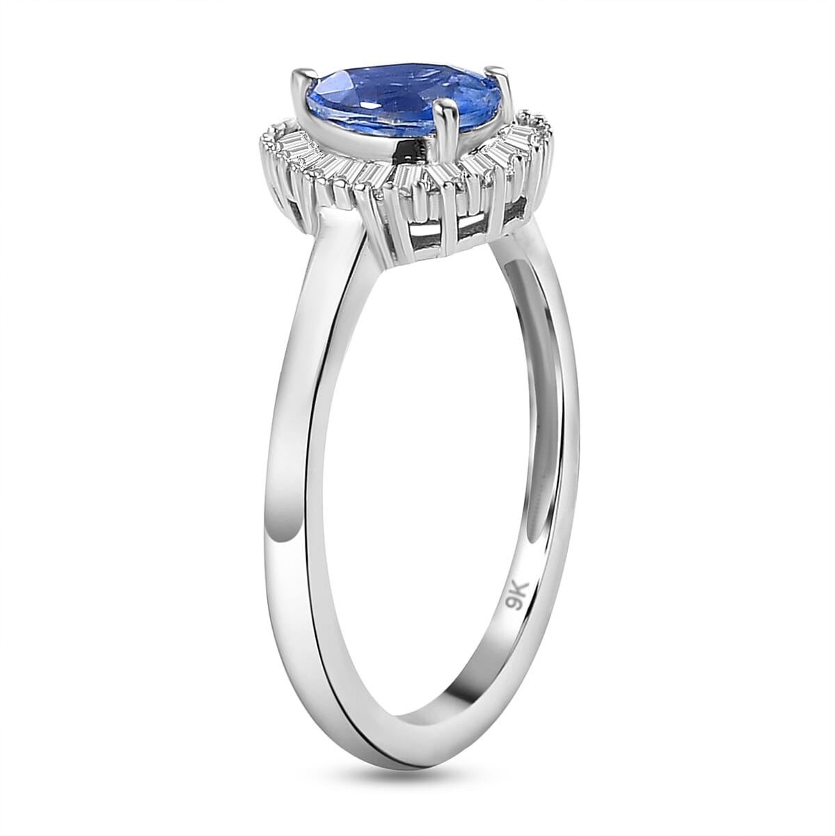 9K White Gold AA Ceylon Sapphire and Diamond Ring 1.09 Ct. 8834822 4