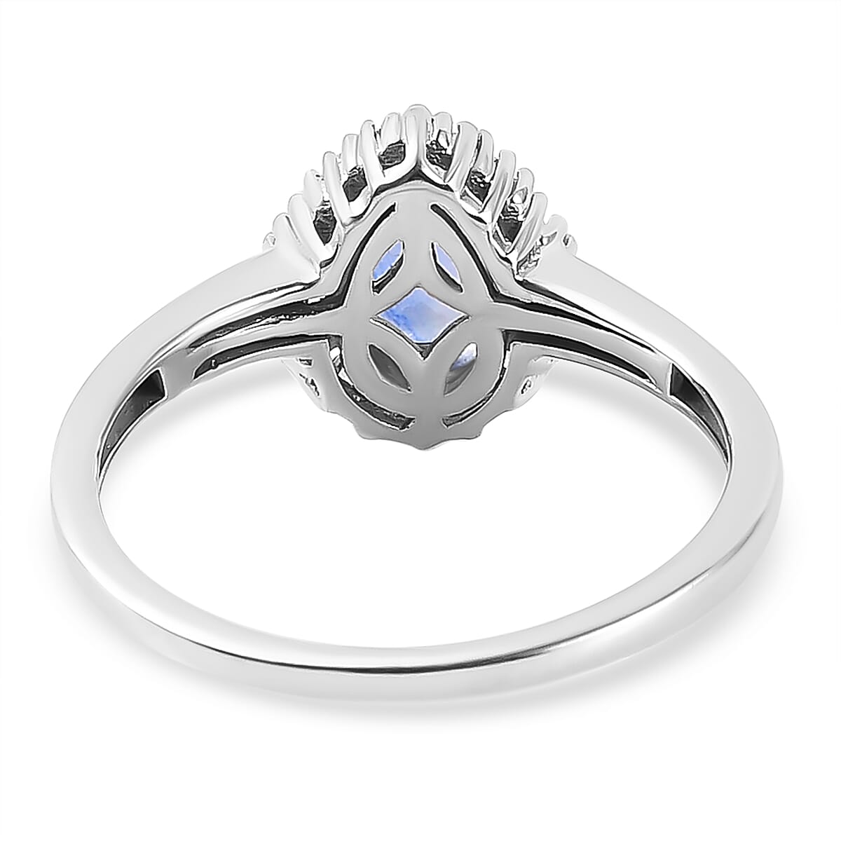9K White Gold AA Ceylon Sapphire and Diamond Ring 1.09 Ct. 8834822 5