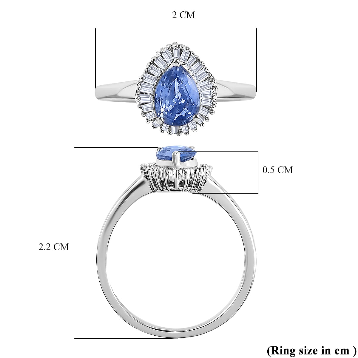 9K White Gold AA Ceylon Sapphire and Diamond Ring 1.09 Ct. 8834822 6