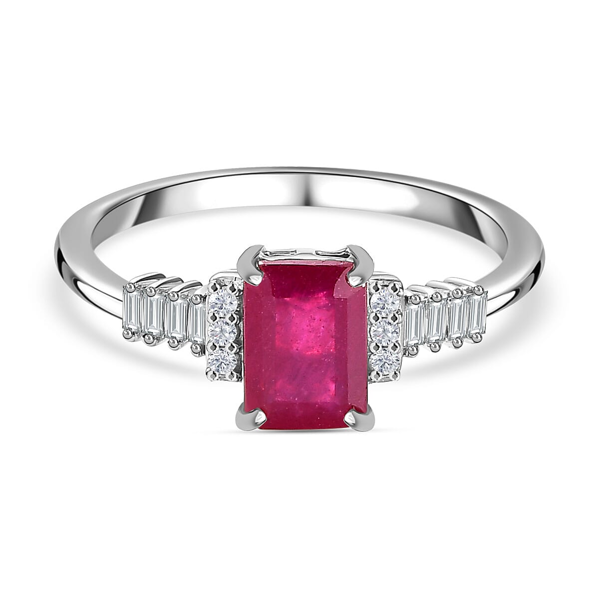 9K White Gold Ruby (FF) Diamond Ring 1.66 Ct. 7625290 0