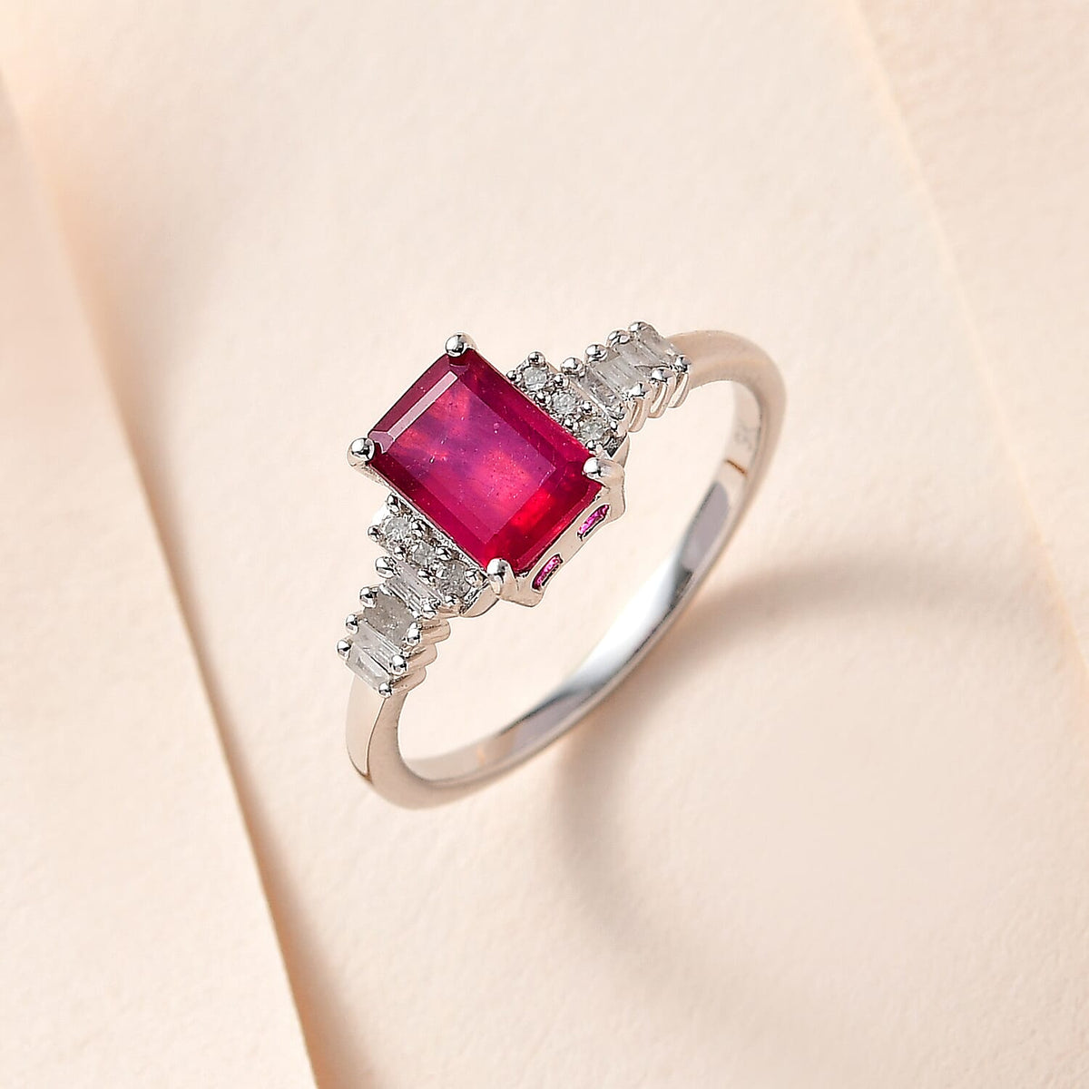 9K White Gold Ruby (FF) Diamond Ring 1.66 Ct. 7625290 1