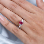 9K White Gold Ruby (FF) Diamond Ring 1.66 Ct.