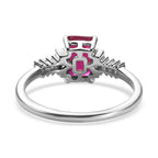 9K White Gold Ruby (FF) Diamond Ring 1.66 Ct.