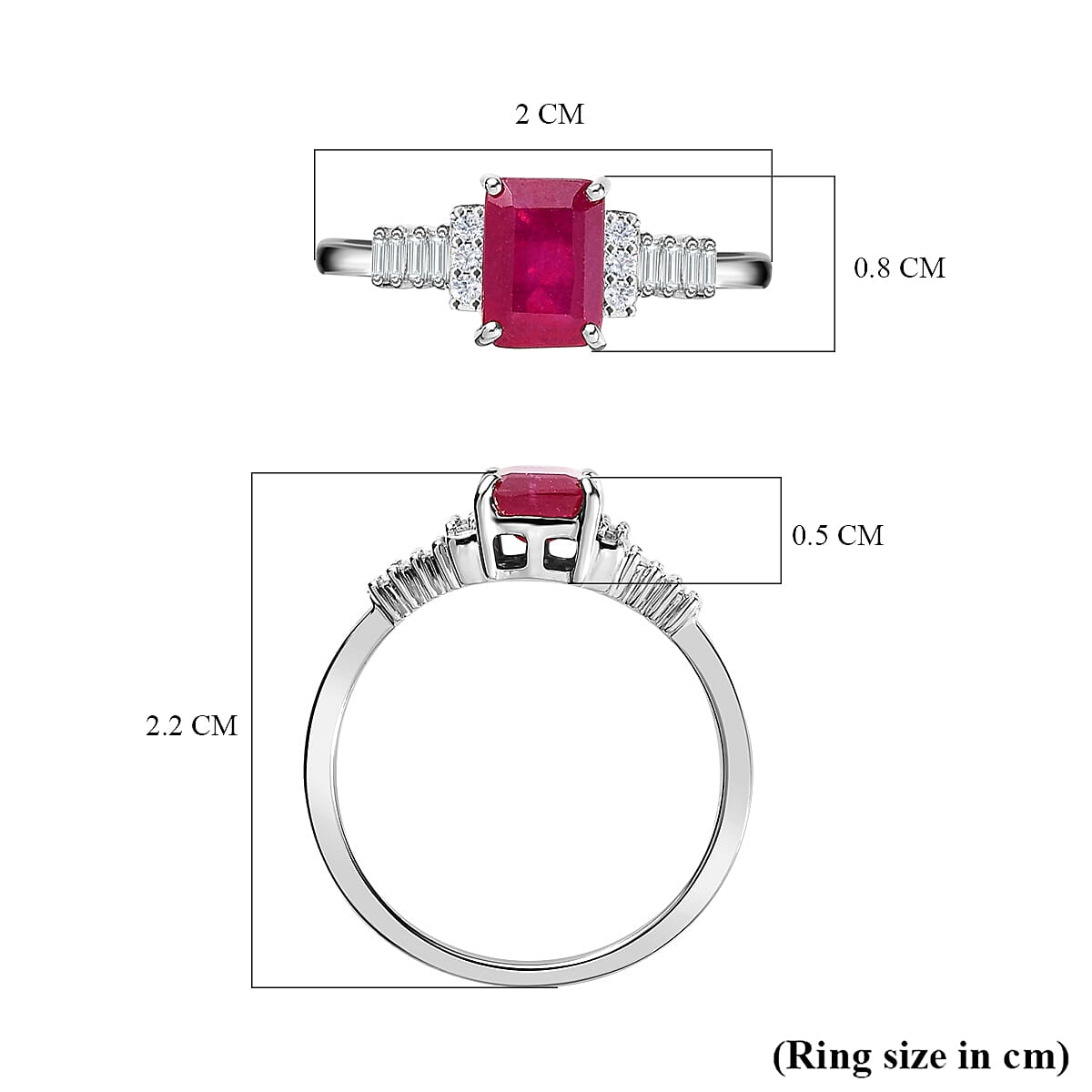 9K White Gold Ruby (FF) Diamond Ring 1.66 Ct. 7625290 5