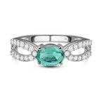 9K White Gold Kagem Zambian Emerald and Diamond Ring 1.00 Ct.
