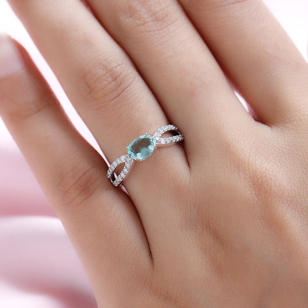 9K White Gold AA Kagem Zambian Emerald and Diamond I3 GH Crisscross Ring 1 Ct 7018736 3