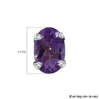 9K White Gold AA Lusaka Amethyst Earrings (With Push Back) 1.00 Ct.