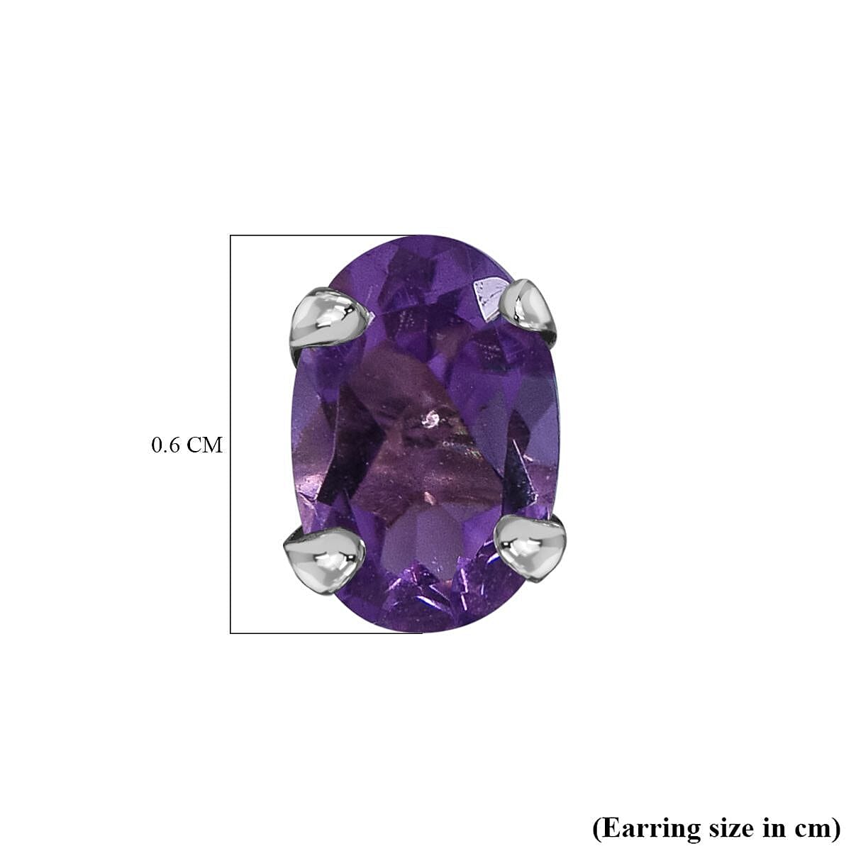 9K White Gold AA Lusaka Amethyst Earrings (With Push Back) 1.00 Ct. 7437133 5