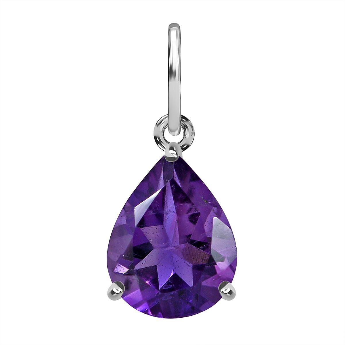 9K White Gold Lusaka Amethyst Solitaire Pendant 1.00 Ct. 7631485 0