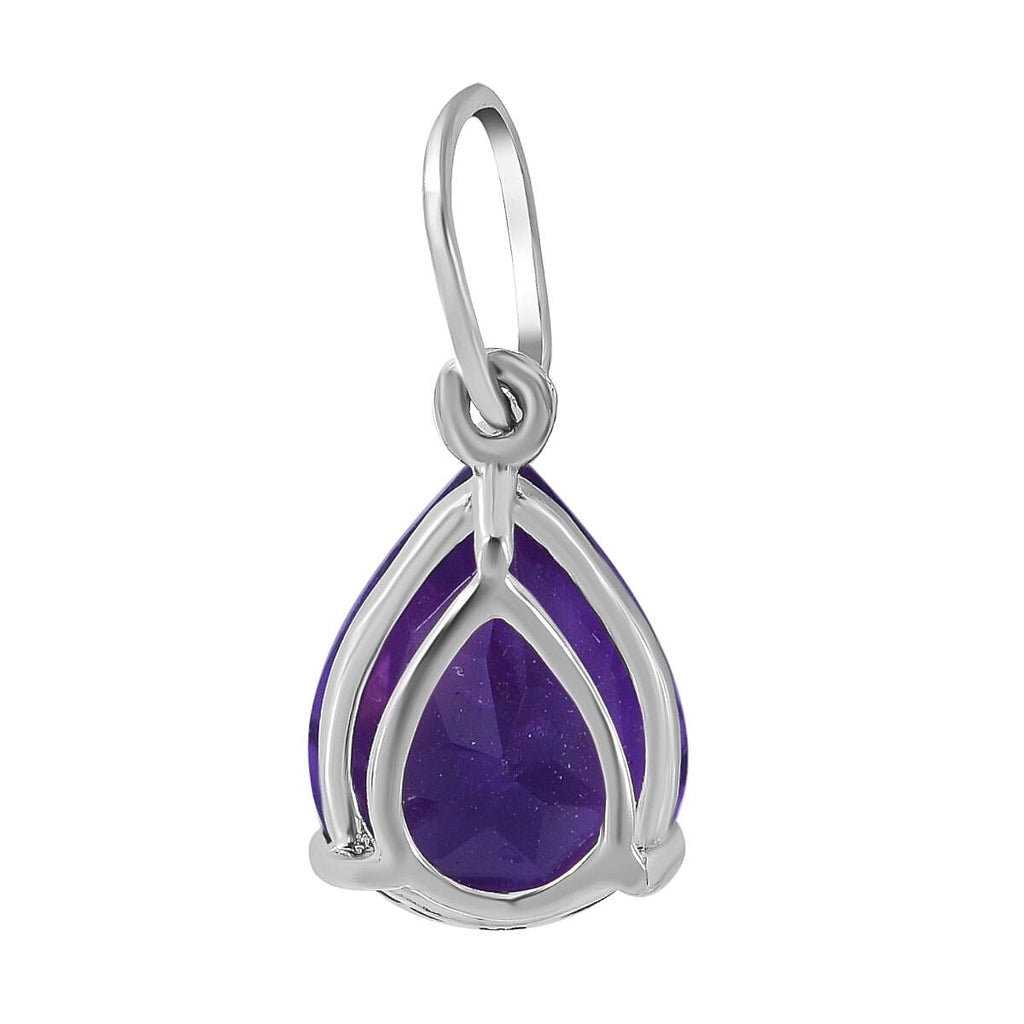 9K White Gold Lusaka Amethyst Solitaire Pendant 1.00 Ct.