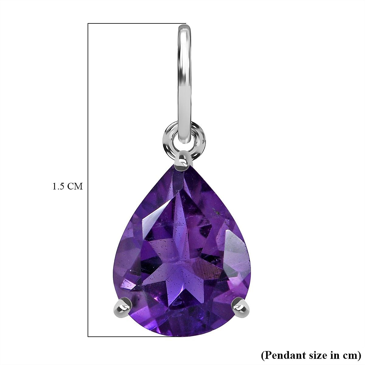 9K White Gold Lusaka Amethyst Solitaire Pendant 1.00 Ct. 7631485 6