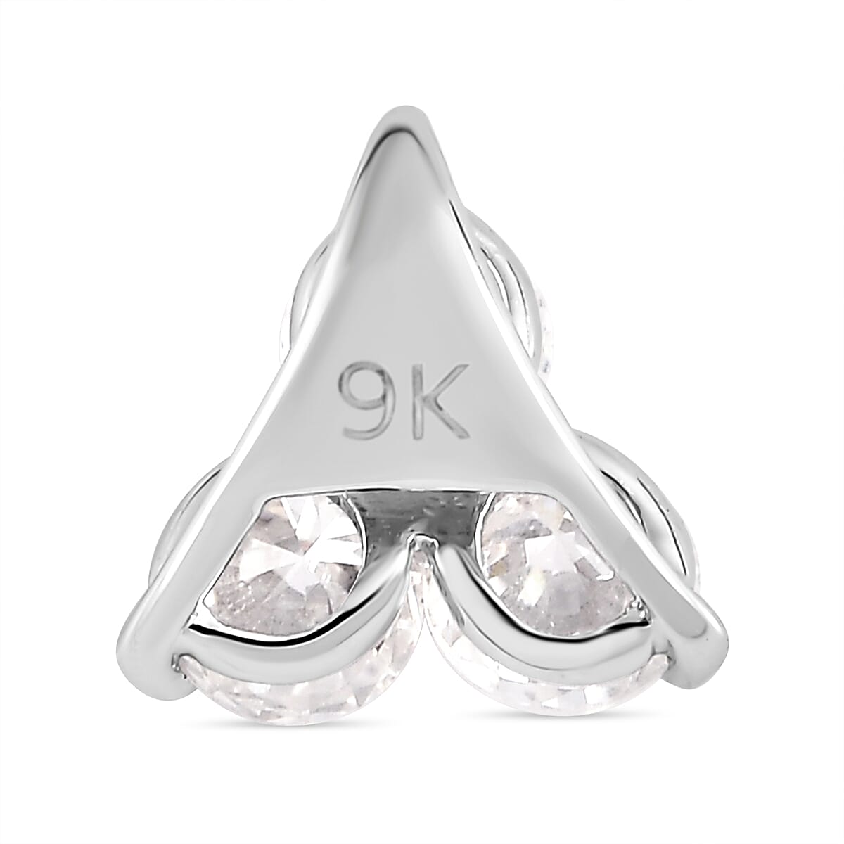 9K White Gold AA Moissanite Trilogy Pendant 7083472 5