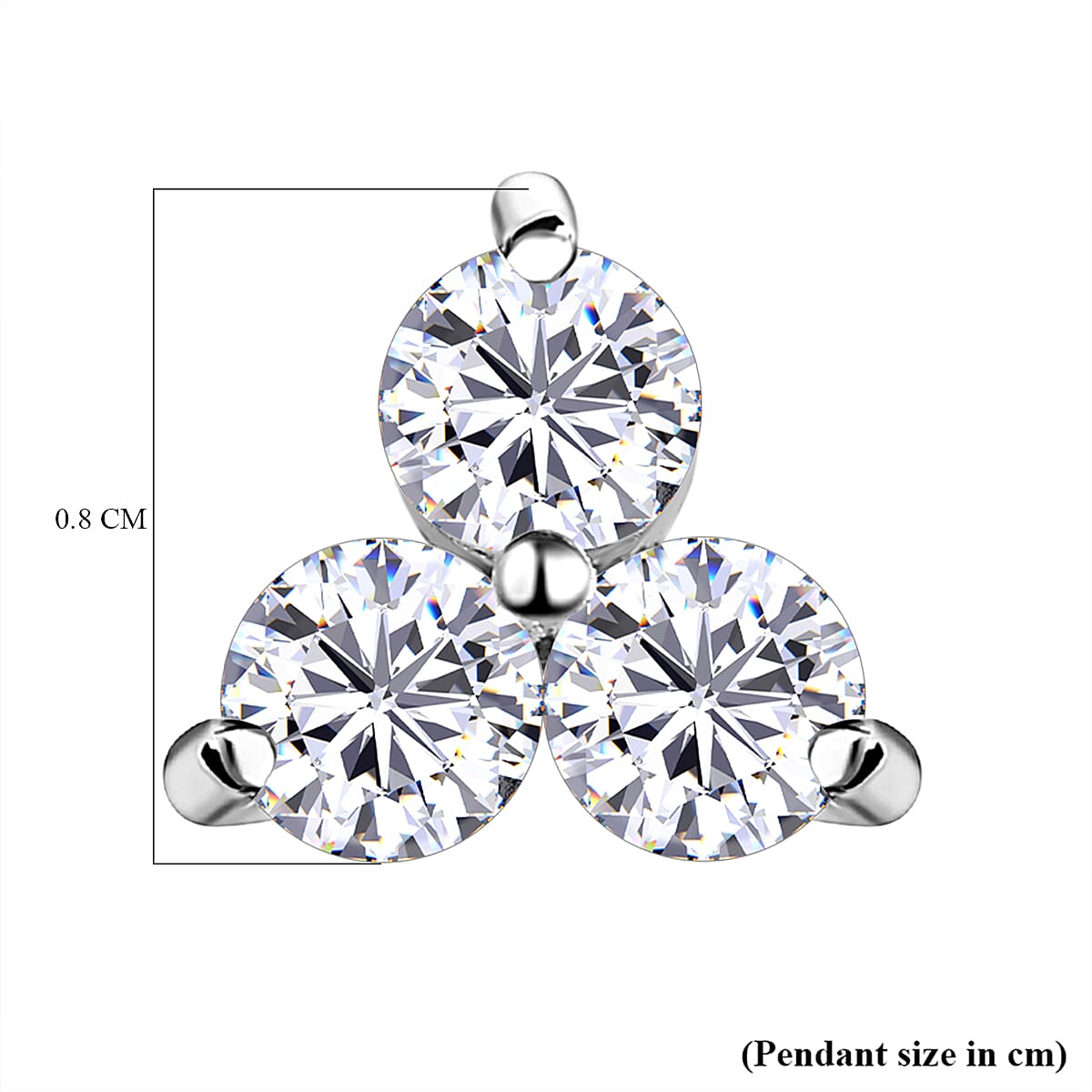 9K White Gold AA Moissanite Trilogy Pendant 7083472 6