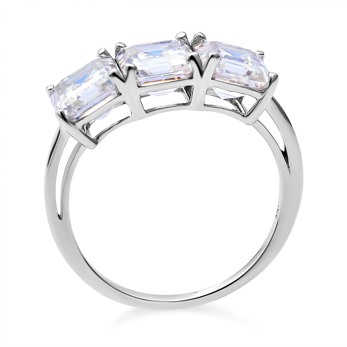 9K White Gold AA Moissanite Trilogy Ring 2.88 Ct 7169260 2