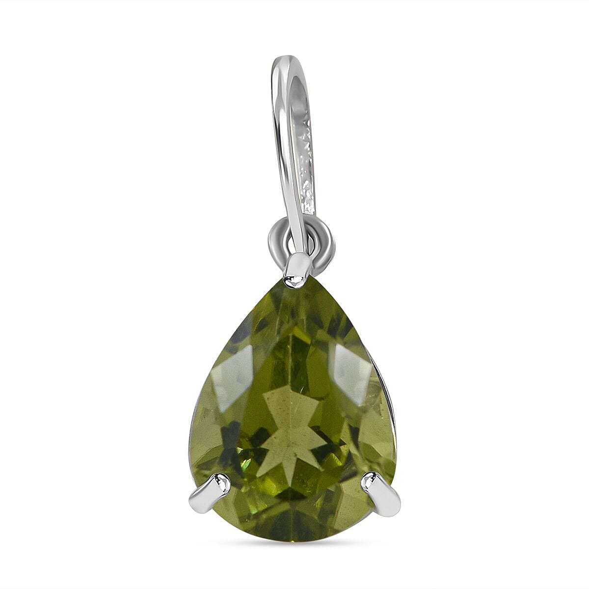 9K White Gold Hebei Peridot Solitaire Pendant 1.00 Ct. 7631565 0