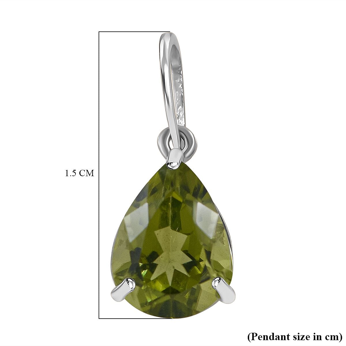 9K White Gold Hebei Peridot Solitaire Pendant 1.00 Ct. 7631565 6