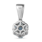 9K White Gold Santamaria Aquamarine Cluster Pendant.
