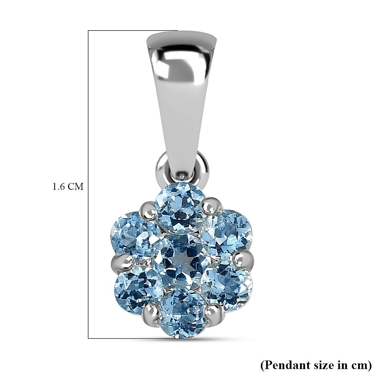 9K White Gold Santamaria Aquamarine Cluster Pendant. 7370586 5