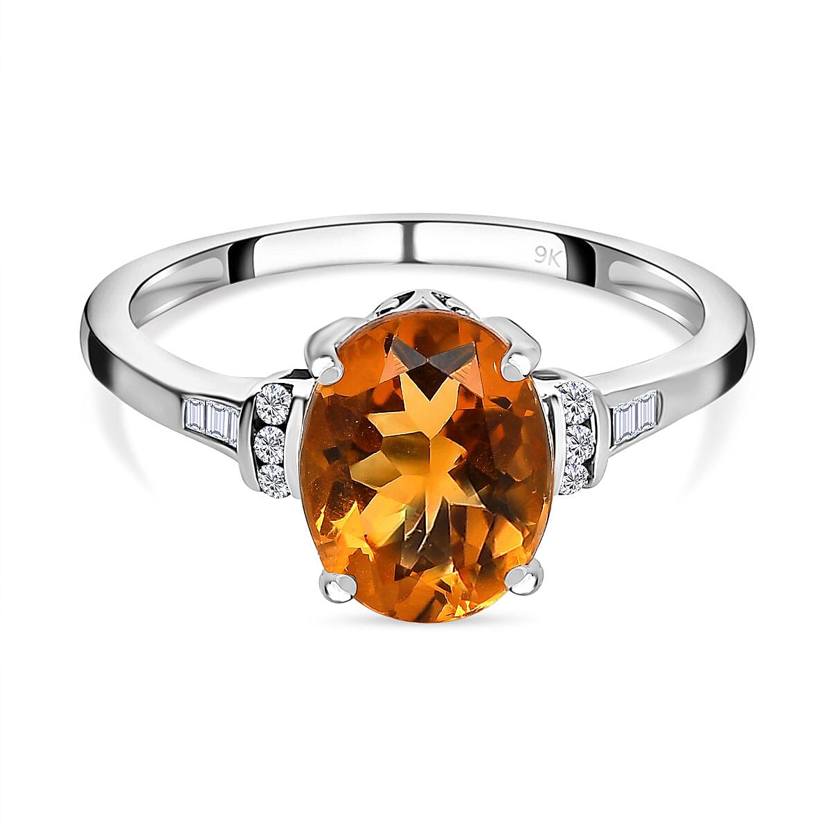 9K White Gold Serra Gaucha Citrine and Diamond Ring 1.76 Ct. 7538070 0