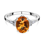 9K White Gold Serra Gaucha Citrine and Diamond Ring 1.76 Ct.