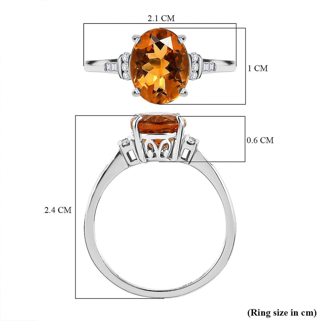 9K White Gold Serra Gaucha Citrine and Diamond Ring 1.76 Ct.