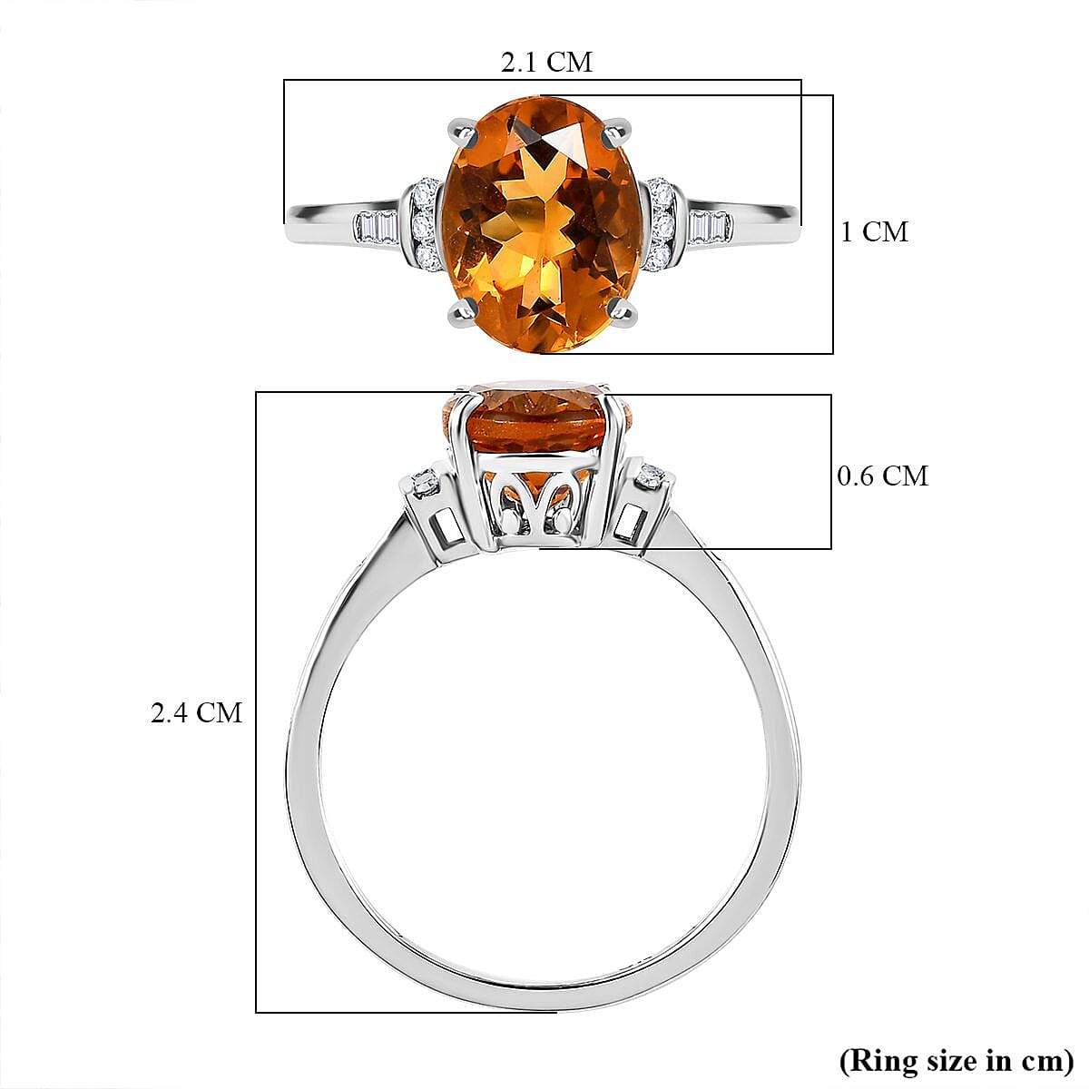 9K White Gold Serra Gaucha Citrine and Diamond Ring 1.76 Ct. 7538070 5
