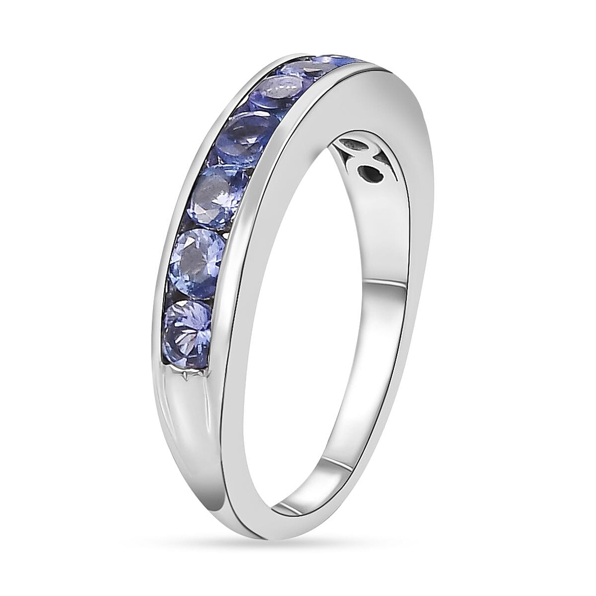 9K White Gold AA Tanzanite Half Eternity Wedding Band Ring, 1.15 Ct 3460368 4