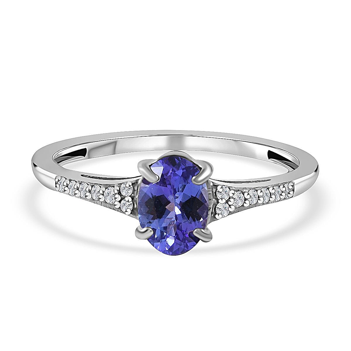 Tanzanite , Moissanite Solitaire Ring in 9K White Gold 7539706 0