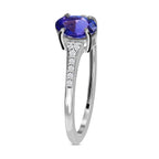 9K White Gold  Tanzanite ,  Moissanite  Ring 0.96 ct,  Gold Wt. 1.7 Gms  0.780  Ct.