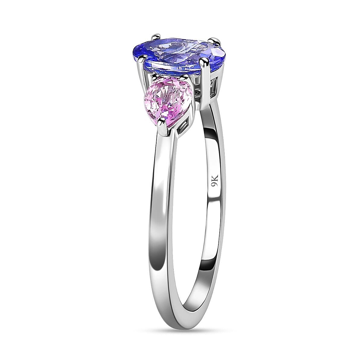 9K White Gold Tanzanite &amp; Pink Sapphire Ring 1.36 Ct. 7623341 3