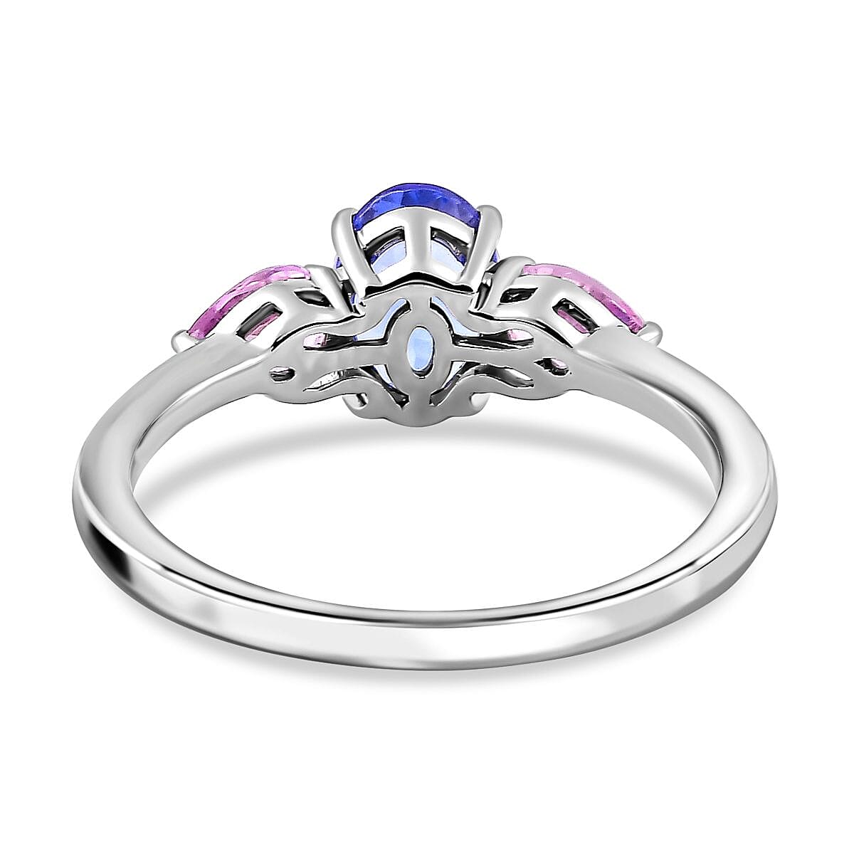 9K White Gold Tanzanite &amp; Pink Sapphire Ring 1.36 Ct. 7623341 4