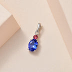9K White Gold Tanzanite & Pink Tourmaline Pendant