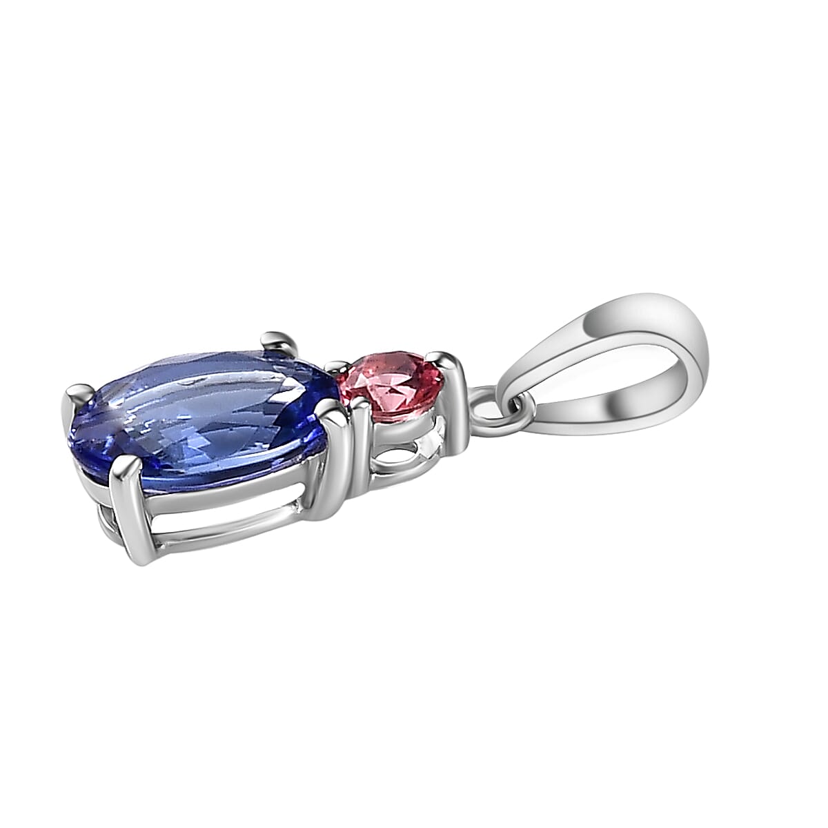 9K White Gold Tanzanite &amp; Pink Tourmaline Pendant 7643452 4