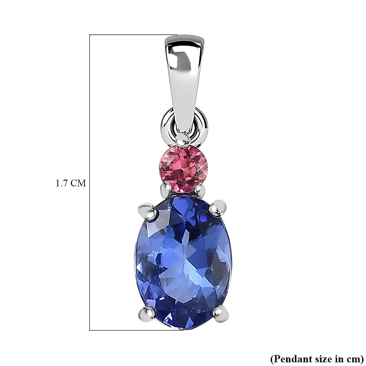 9K White Gold Tanzanite &amp; Pink Tourmaline Pendant 7643452 6
