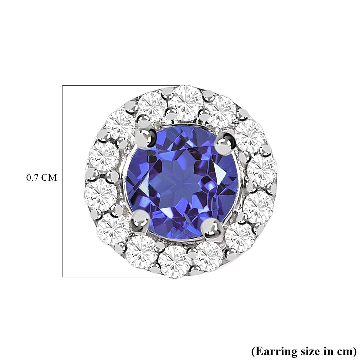 9K White Gold Tanzanite and Diamond Earrings (with Push Back) 7237947 5