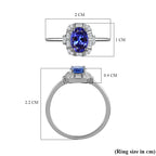 9K White Gold Tanzanite and Diamond Ring 0.83 Ct