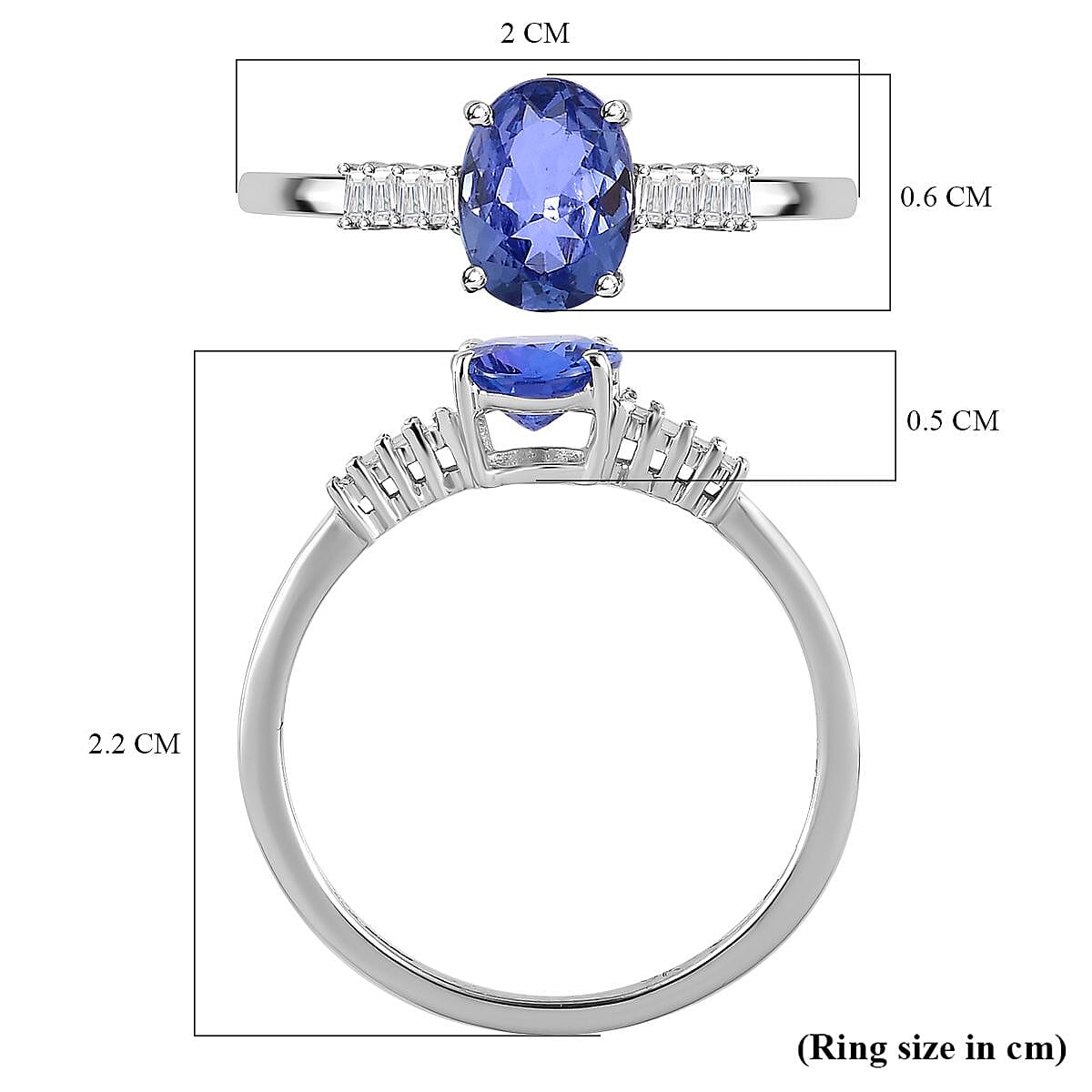 9K White Gold Tanzanite and Diamond Ring 0.98 Ct. 7547376 5