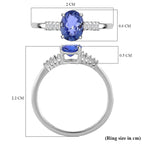 9K White Gold Tanzanite and Diamond Ring 0.98 Ct.