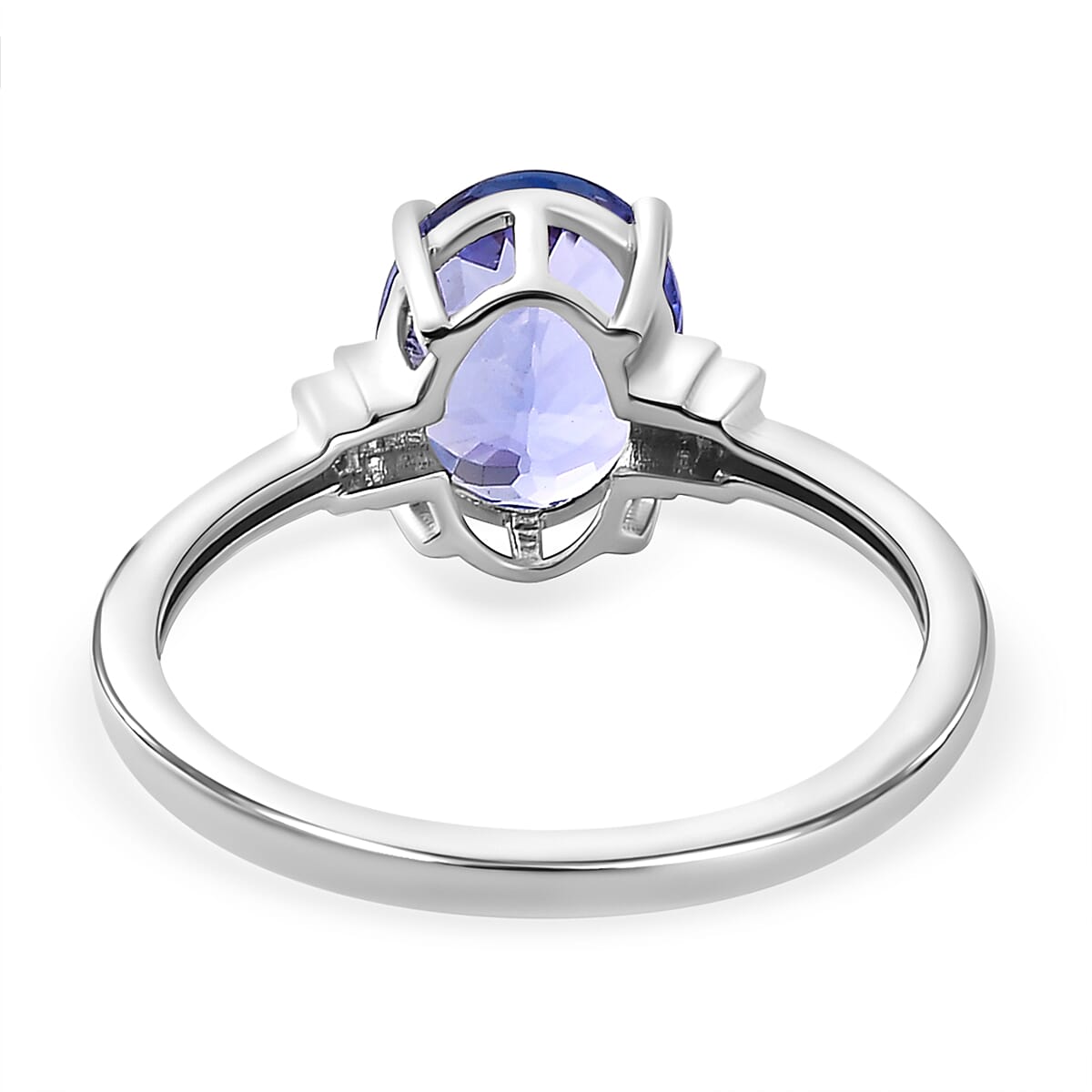 9K White Gold AA Tanzanite, White Diamond Ring 7664686 4