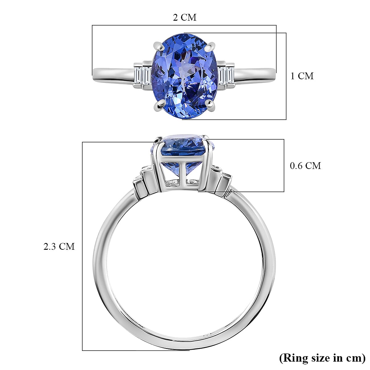 9K White Gold AA Tanzanite, White Diamond Ring 7664686 5