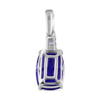 9K White Gold Tanzanite & White Diamond Pendant 3.37 Ct