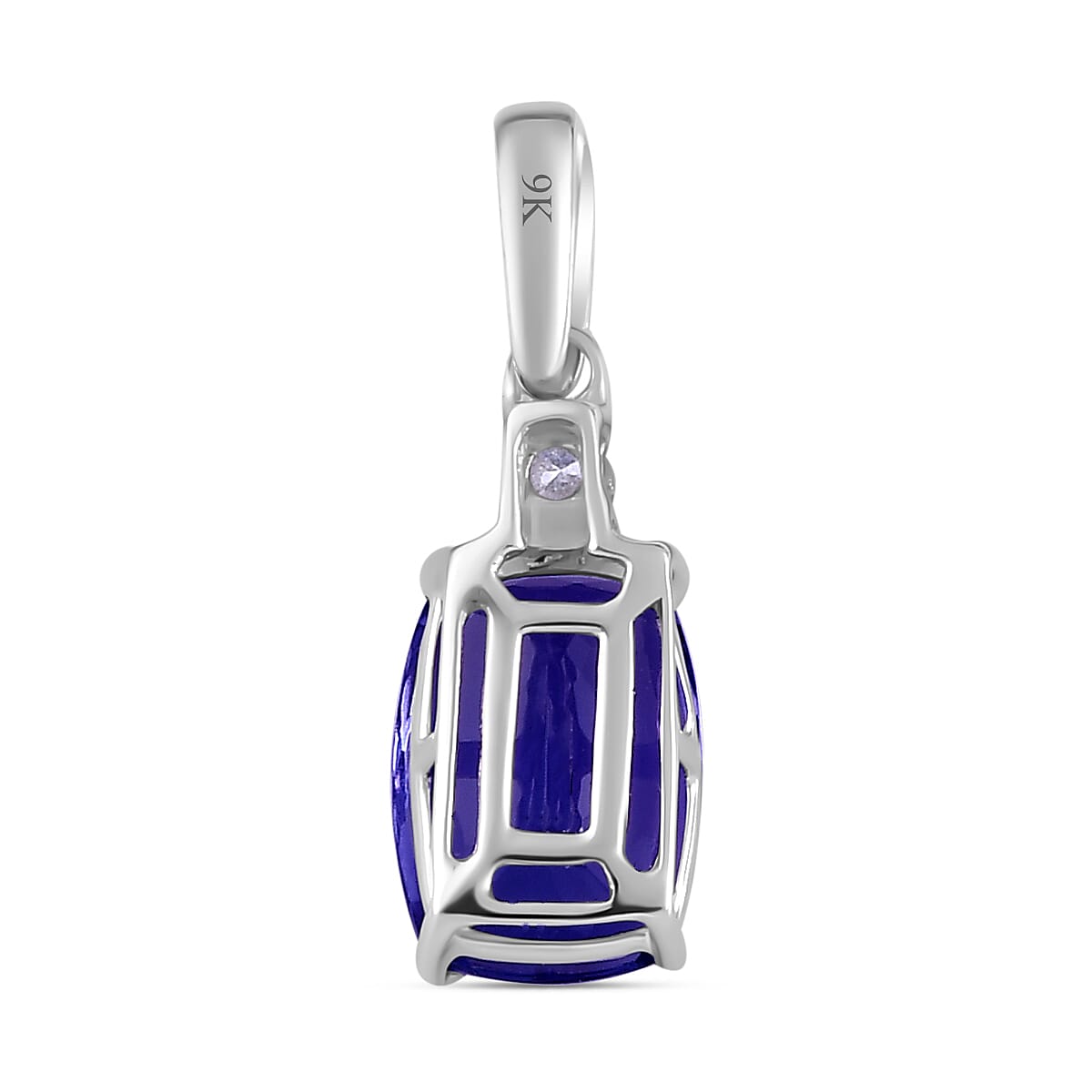 9K White Gold Tanzanite &amp; White Diamond Pendant 3.37 Ct 7660871 4