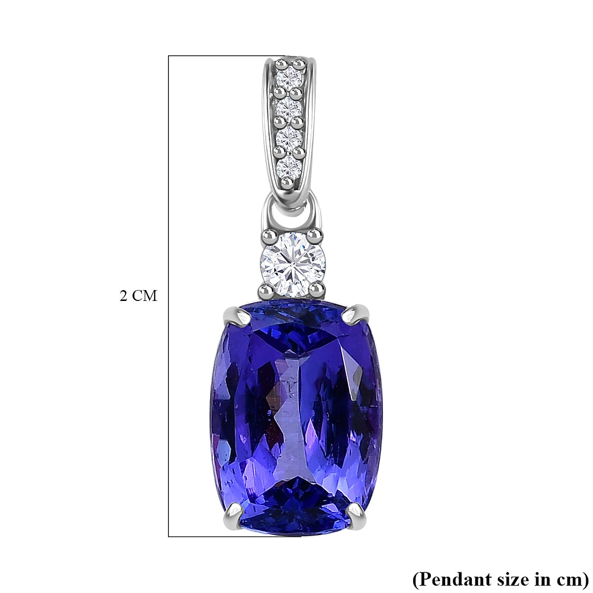 9K White Gold Tanzanite &amp; White Diamond Pendant 3.37 Ct 7660871 5