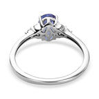 9K White Gold Tanzanite and Diamond (G-H) Ring 0.82 Ct