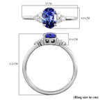 9K White Gold Tanzanite and Diamond (G-H) Ring 0.82 Ct