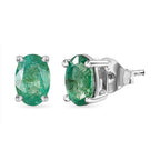 9K White Gold AAA Gemfields Emerald Studs