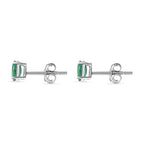 9K White Gold AAA Gemfields Emerald Studs
